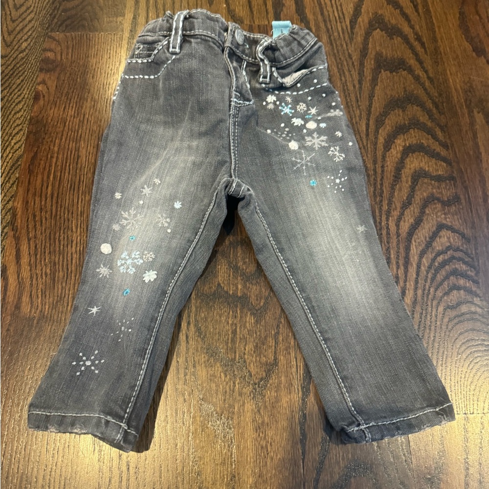 GAP Gray Kids Jeans with Snowflake Accents